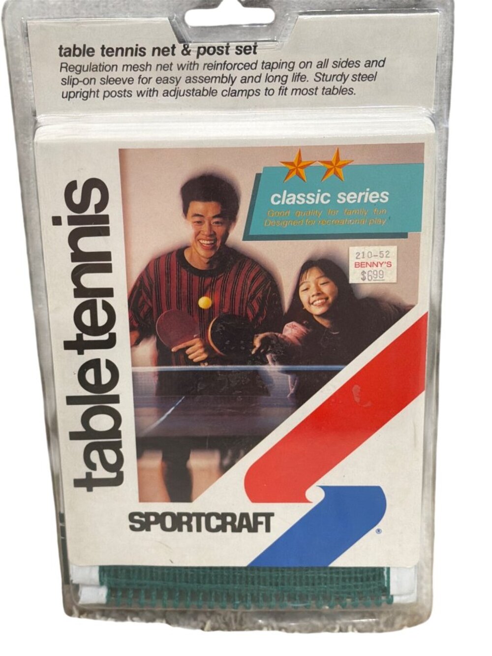 Sportcraft Table Tennis Net & Post Set Classic Series With Adjustable Clamps For